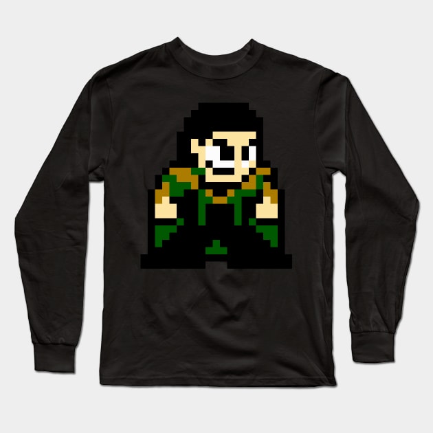 8-Bit God of Mischief T-Shirt Long Sleeve T-Shirt by Funtendo